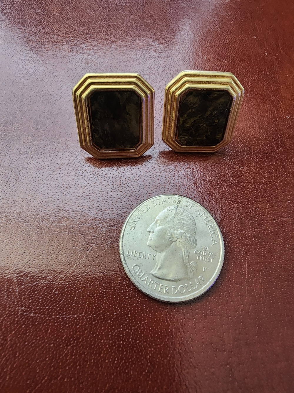 Avon Vintage Gold-Tone and Black Octagon Clip-On Bracelet Accent